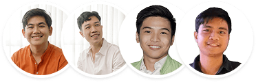 Four smiling Guerilla 360 team members